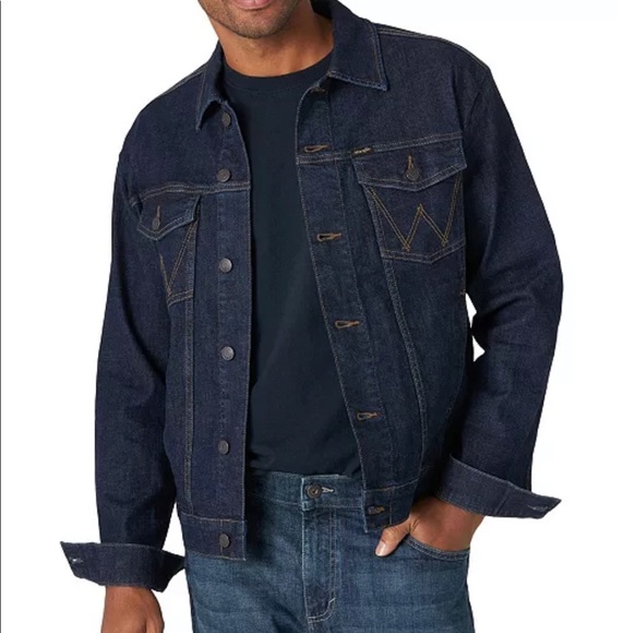 Wrangler Men's Unlined Denim Jacket Brand New XLarge Navy - Picture 2 of 6